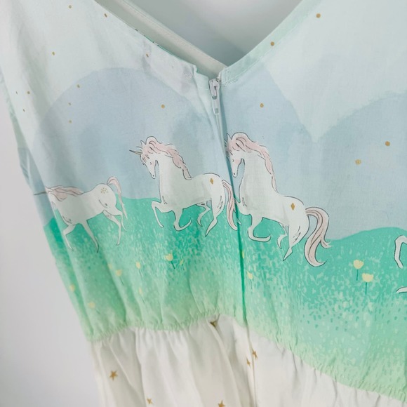 Mint Green Unicorn Print Dress - Picture 7 of 10